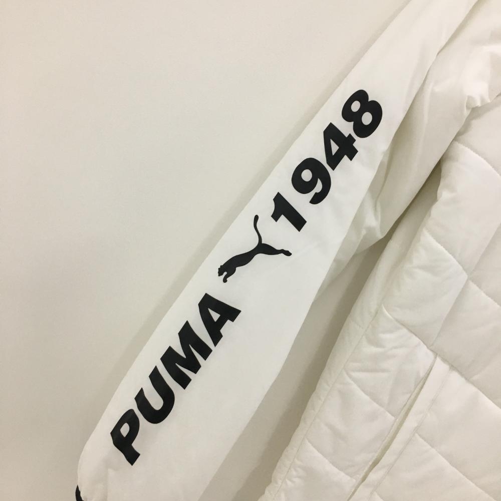 プーマ 中綿ジャケット 白×黒 袖ロゴ メンズ S ゴルフウェア 2022年モデル PUMA