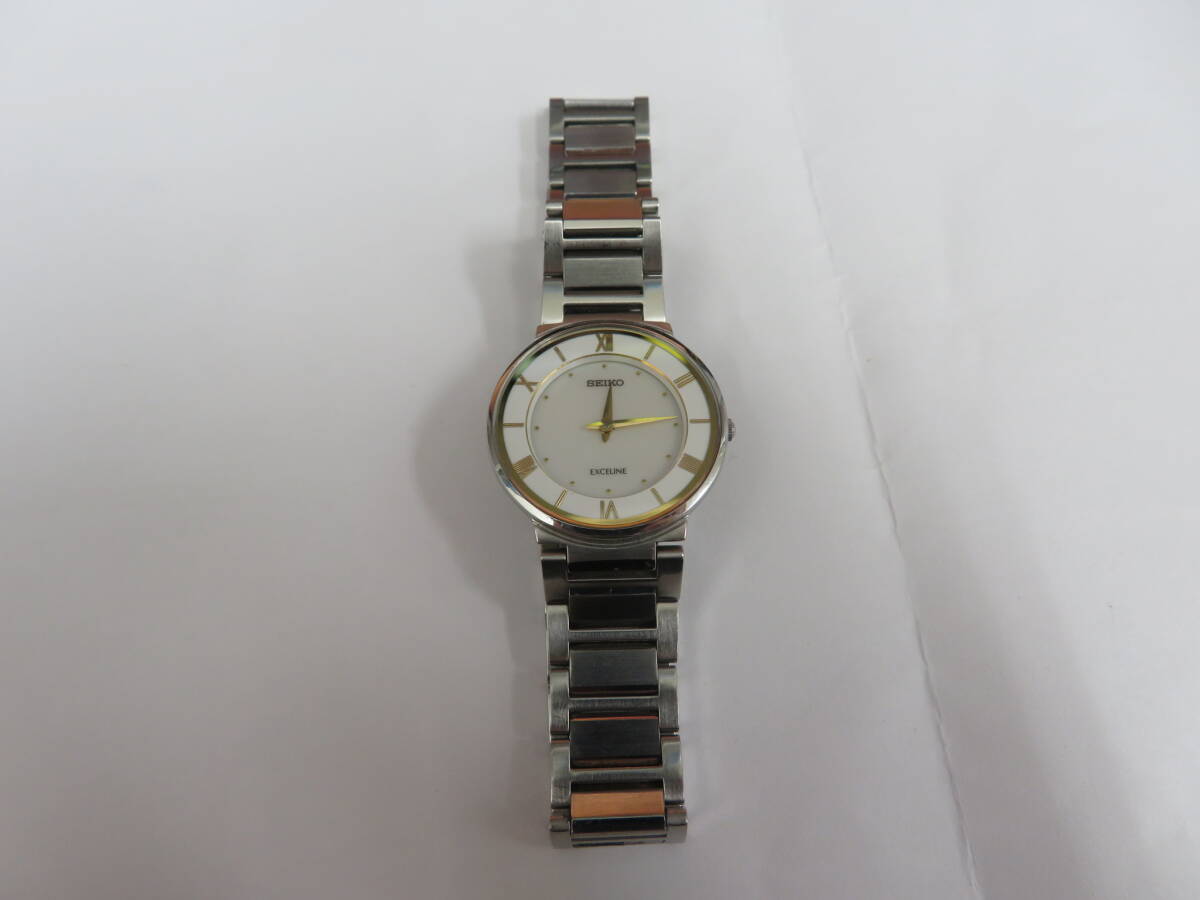 ★☆81860 SEIKO セイコー Exceline エクセリーヌ 腕時計 4J40-0AF0 クオーツ アナログ ラウンド ホワイト☆★
