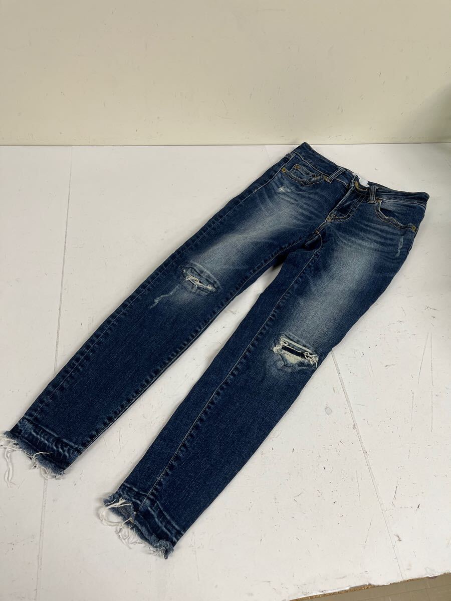 送料無料★AZUL by moussy アズールバイマウジー★ダメージデニムパンツ　ジーパン★XSサイズ★スキニーパンツ#61115sjj24