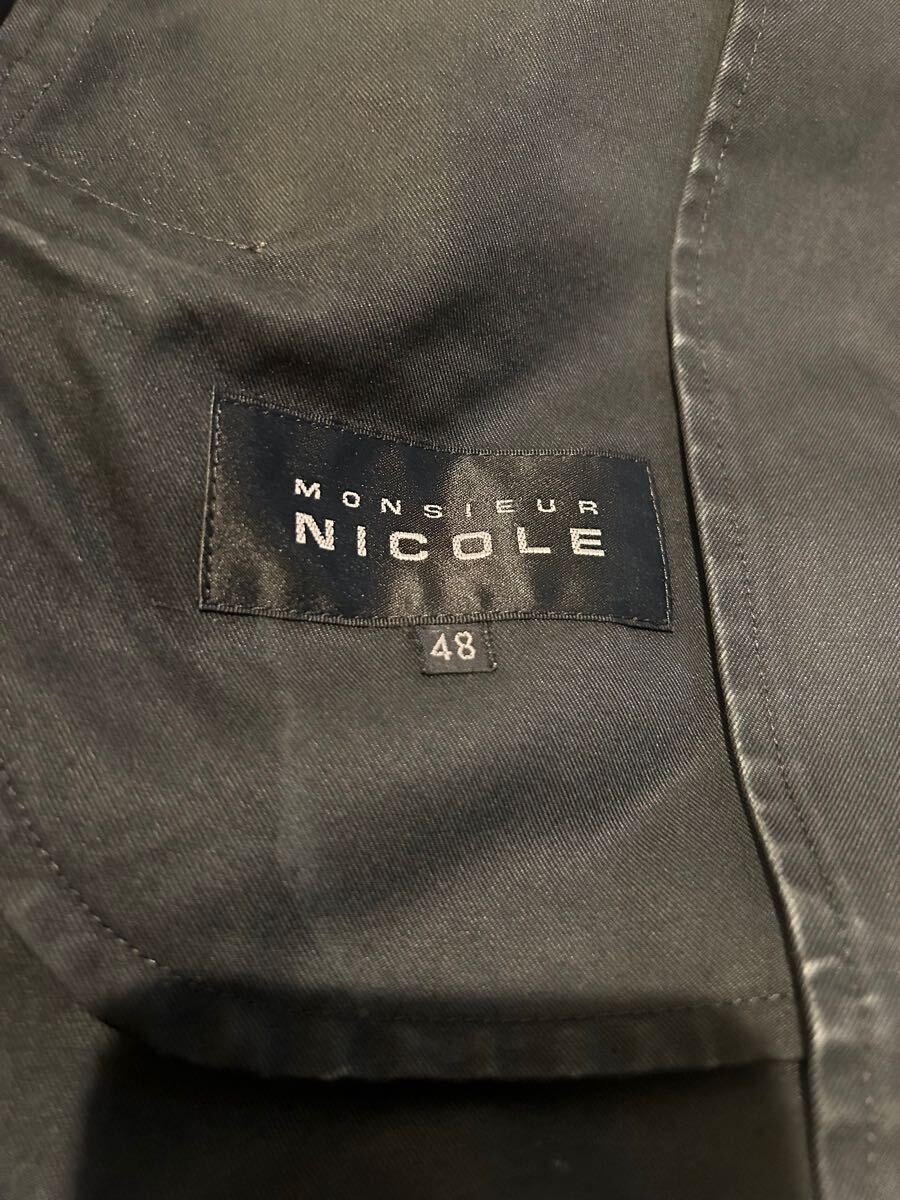 MONSIEUR NICOLE ムッシュ ニコル メンズ コート サイズ48 ブラック Lサイズ クリーニング済み_画像4