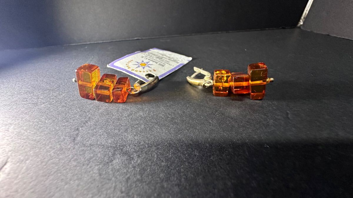 琥珀ピアス、ナチュラルエンバ、ロシア琥珀イヤリング_画像5