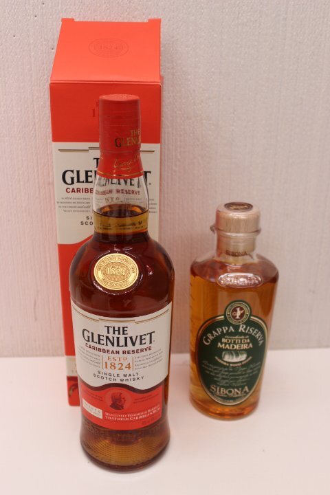 ○○未開栓 保管品 お酒 2本まとめて SIBONA/500ml 　 グレンリベット/ 700ml　