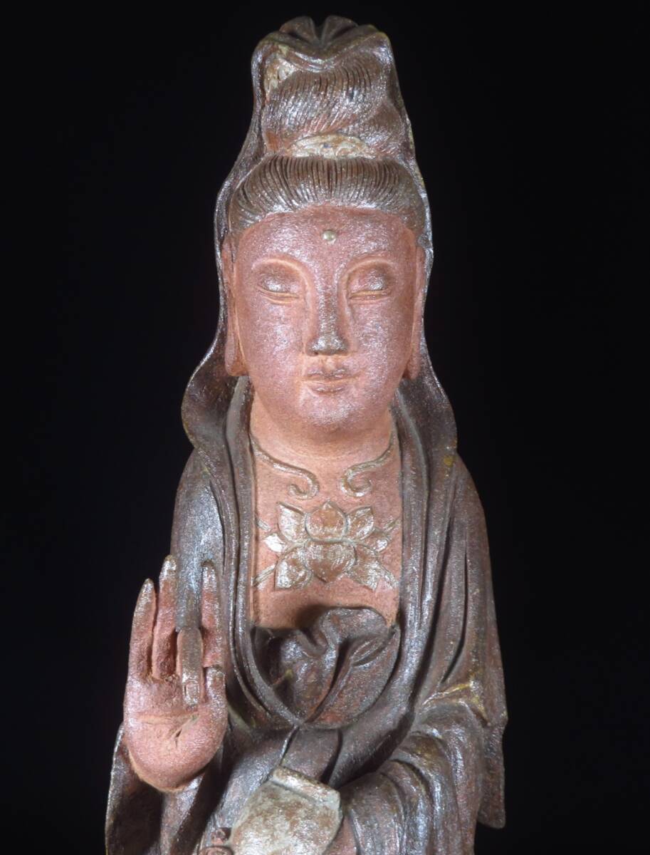 SAKURAYA】仏教美術【唐津焼 揚柳観音/十一代 中里太郎右衛門