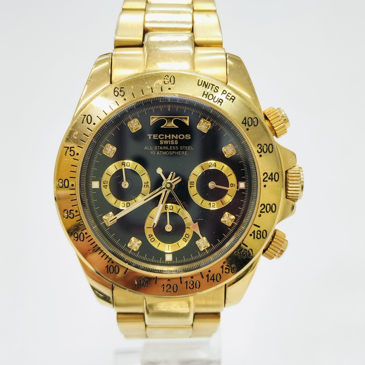 TECHNOS　 テクノス　 クロノグラフ　 クォーツ　 TGM639　不動品　 腕時計