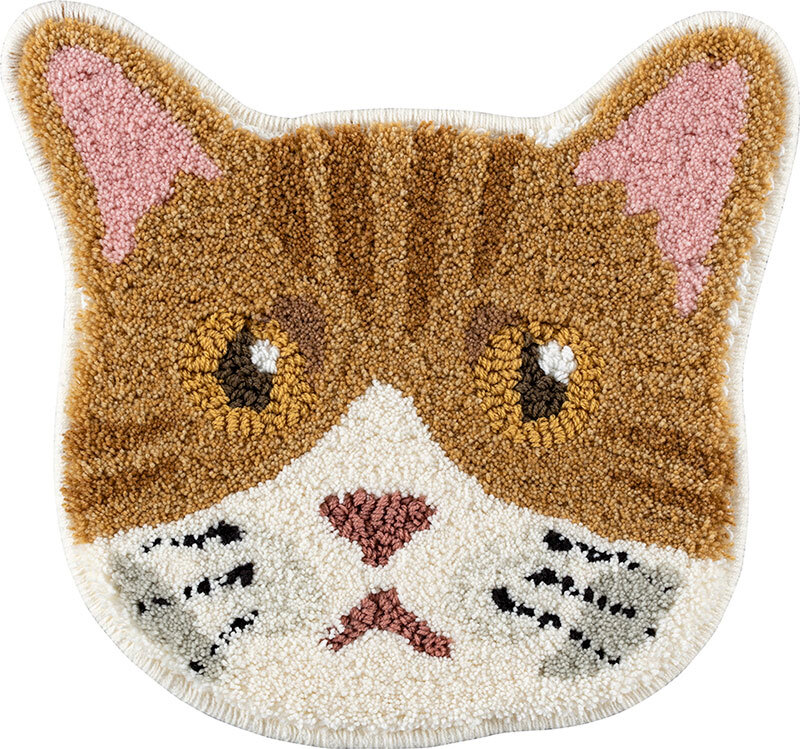 【送料無料】ラグ マット HOME RUG MAT 2024-2025 NEKOKAO/No.143-00834 #チャシロ 35x38cm