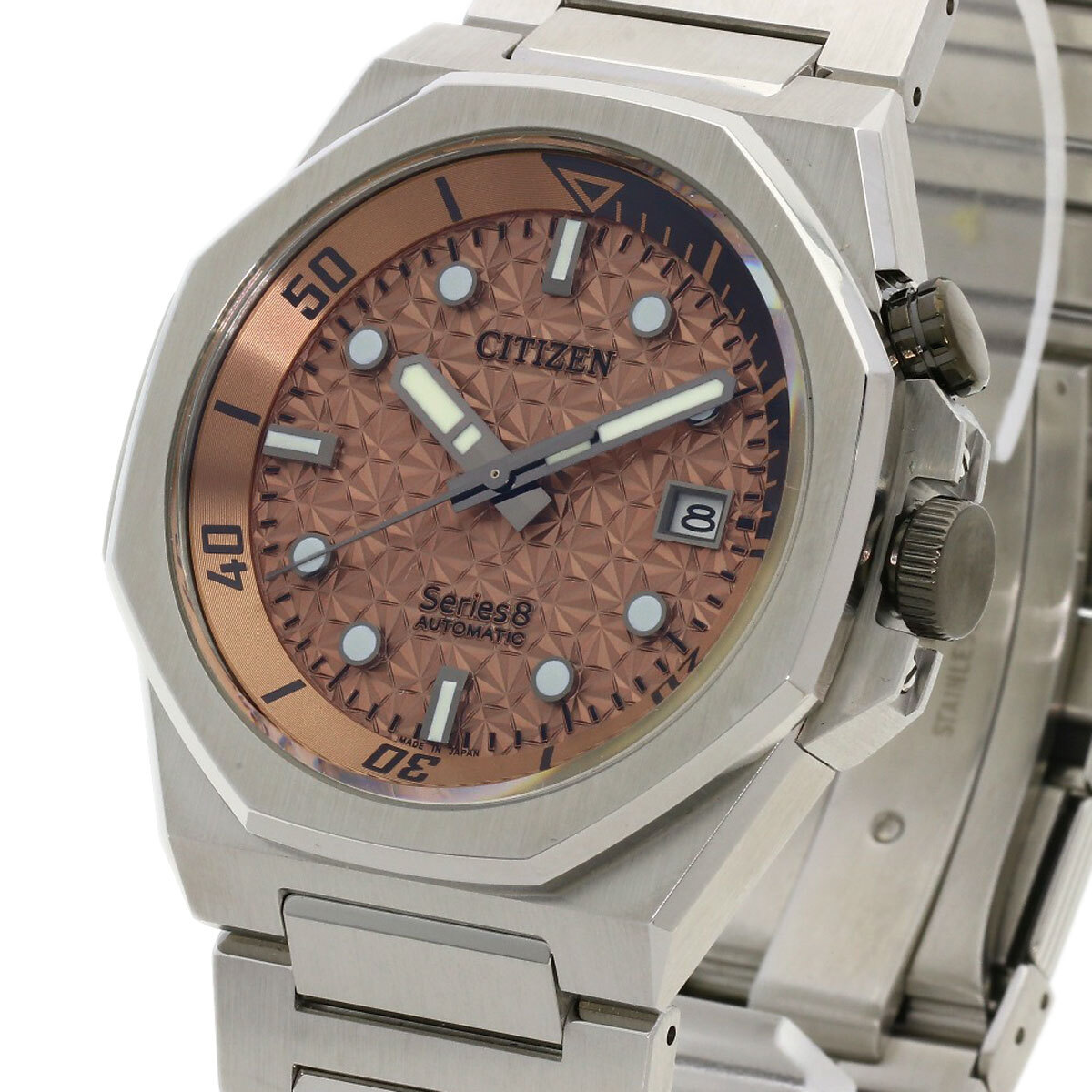 CITIZEN シチズン NB6066-51W シリーズ8 メカニカル 世界限定1700本 腕時計 ステンレススチール SS メンズ 中古_画像3