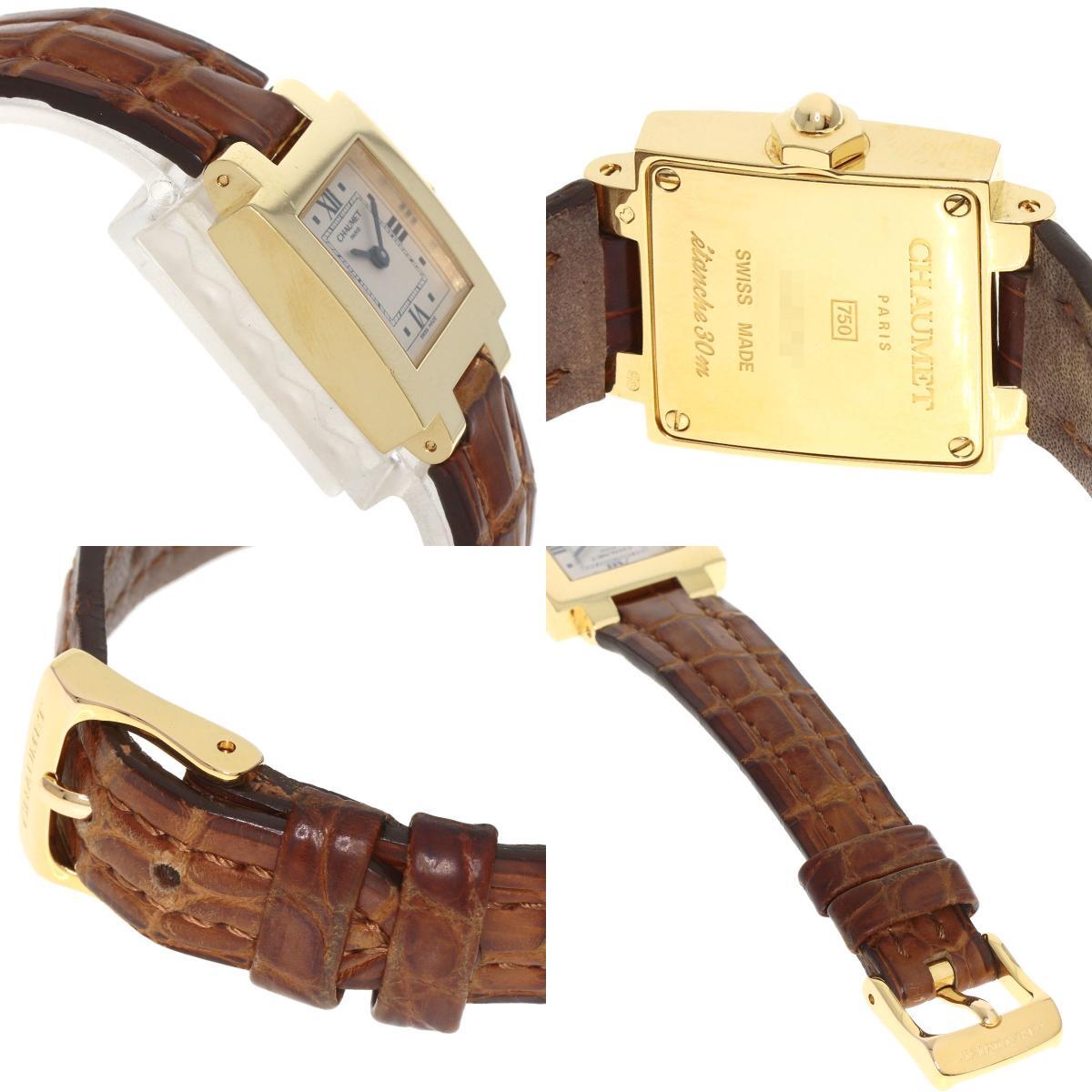 Chaumet ショーメ スティル ドゥ ショーメ 腕時計 K18イエローゴールド 革 レディース 中古