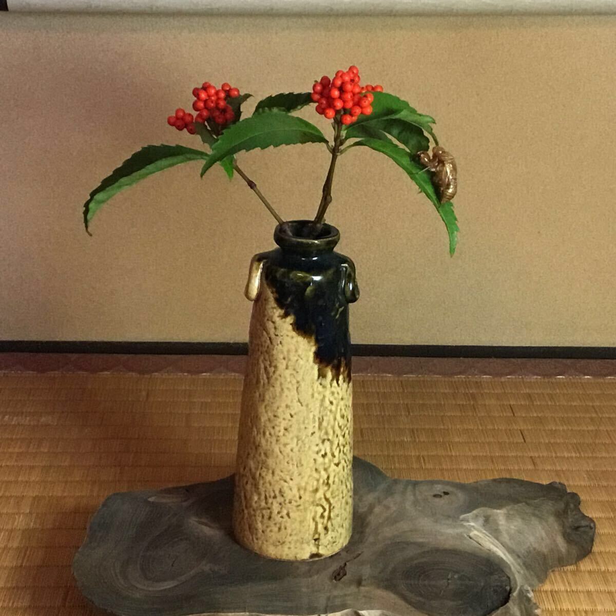 織部焼 耳付 花入 花瓶 花器 (織部)|売買されたオークション 織部焼 耳付 花入 花瓶 花器 (織部)|売買されたオークション