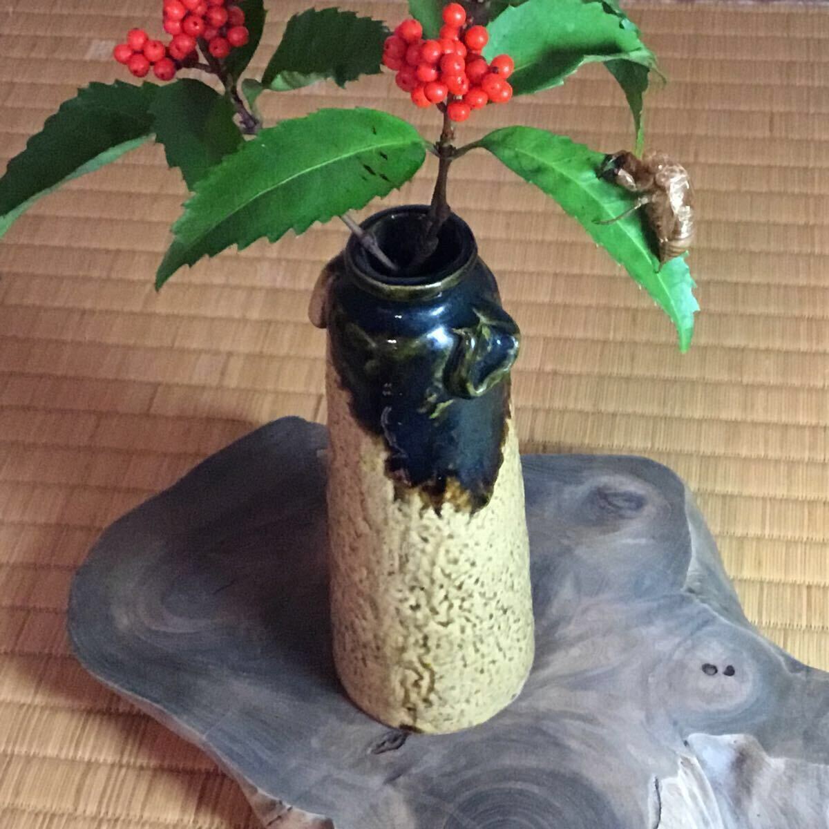 織部焼 耳付 花入 花瓶 花器 (織部)|売買されたオークション 織部焼 耳付 花入 花瓶 花器 (織部)|売買されたオークション