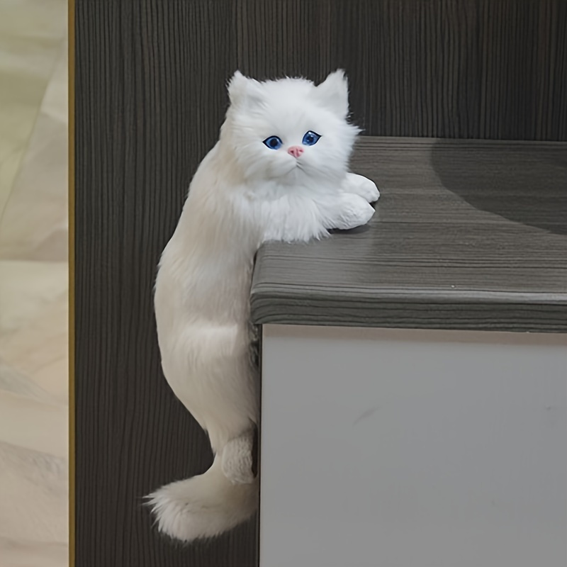  настоящий . серп кама . белый кошка украшение 30cm симпатичный полимер животное изображение resin производства .. миниатюра интерьер двор фигурка кошка животное модель t3572