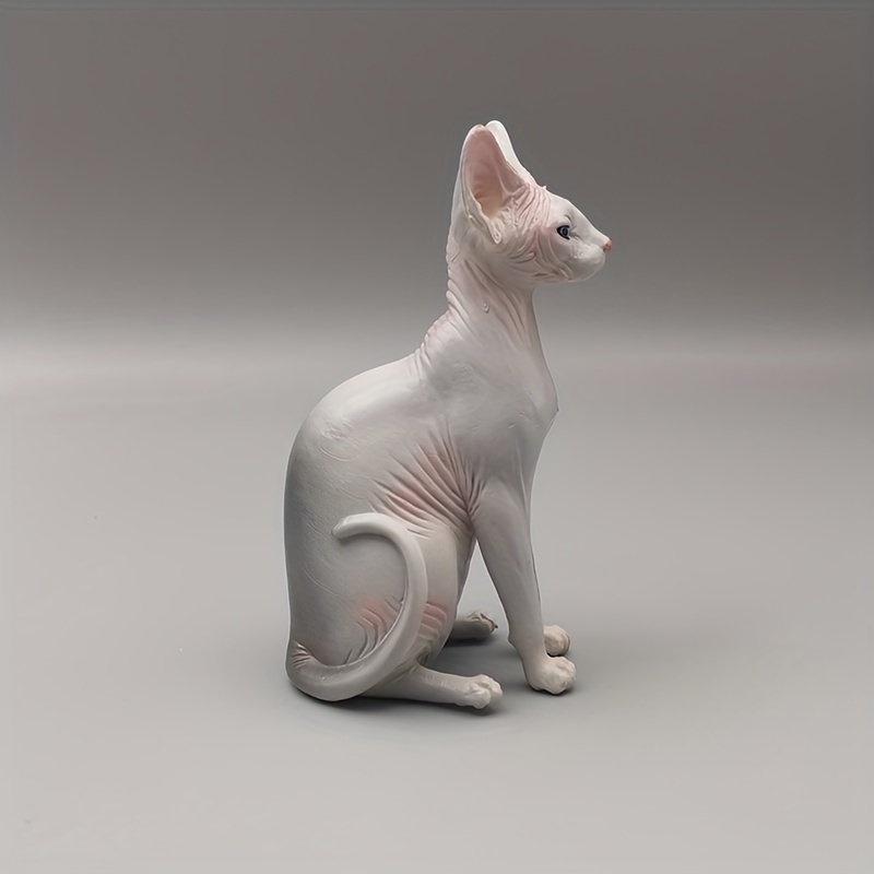 リアル スフィンクス 猫 グレー 8.5cm 置物 かわいい 樹脂 動物像 レジン ねこ ミニチュア インテリア 庭 フィギュア ネコ アニマル t3578_画像3