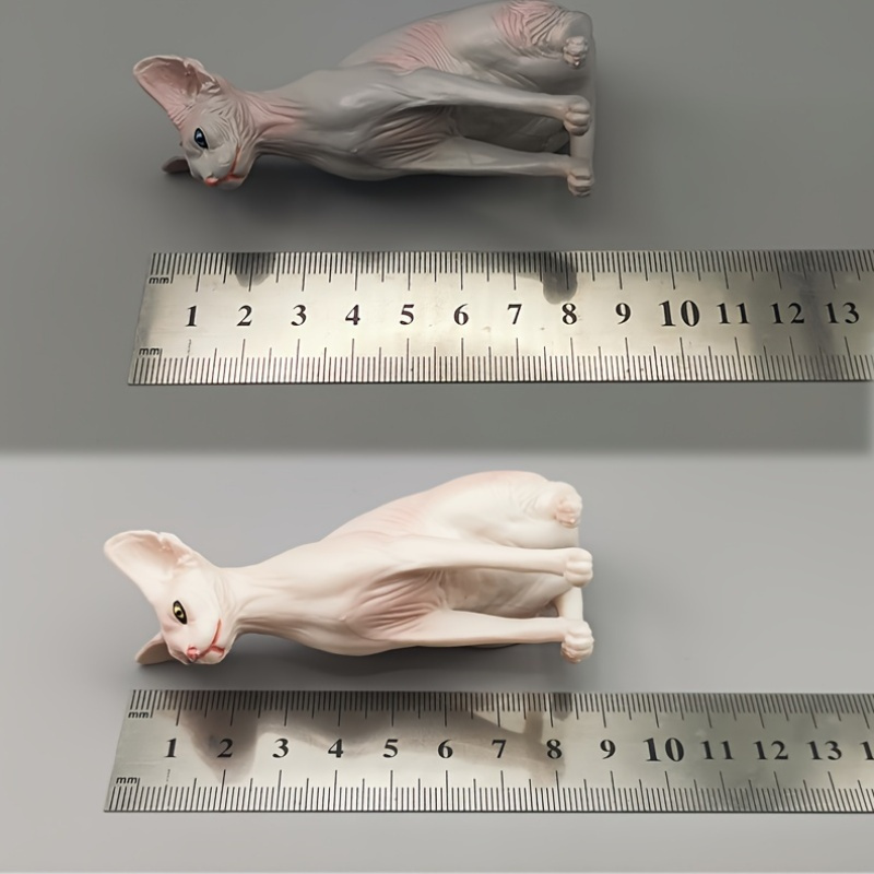 リアル スフィンクス 猫 グレー 8.5cm 置物 かわいい 樹脂 動物像 レジン ねこ ミニチュア インテリア 庭 フィギュア ネコ アニマル t3578_画像5
