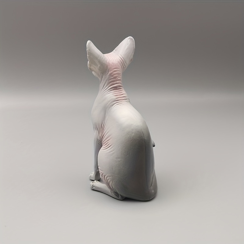 リアル スフィンクス 猫 グレー 8.5cm 置物 かわいい 樹脂 動物像 レジン ねこ ミニチュア インテリア 庭 フィギュア ネコ アニマル t3578_画像2