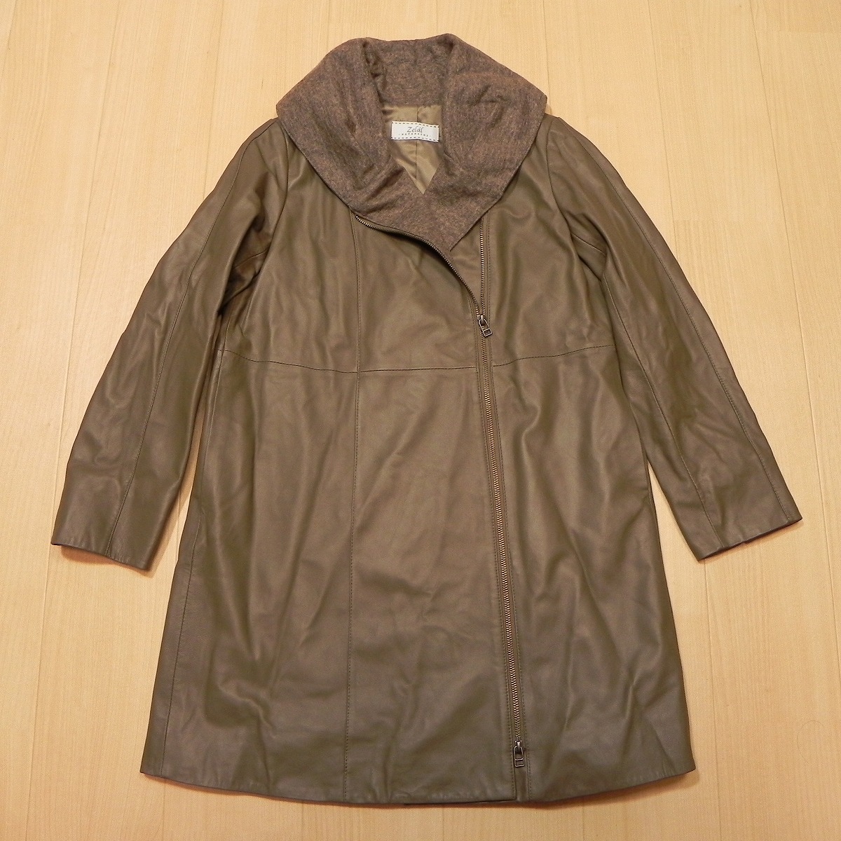 ★ Zelal MOTOMACHI 元町ゼラール ラムレザー コート 11AR レディース グレー系 中古 古着 ★h_画像1