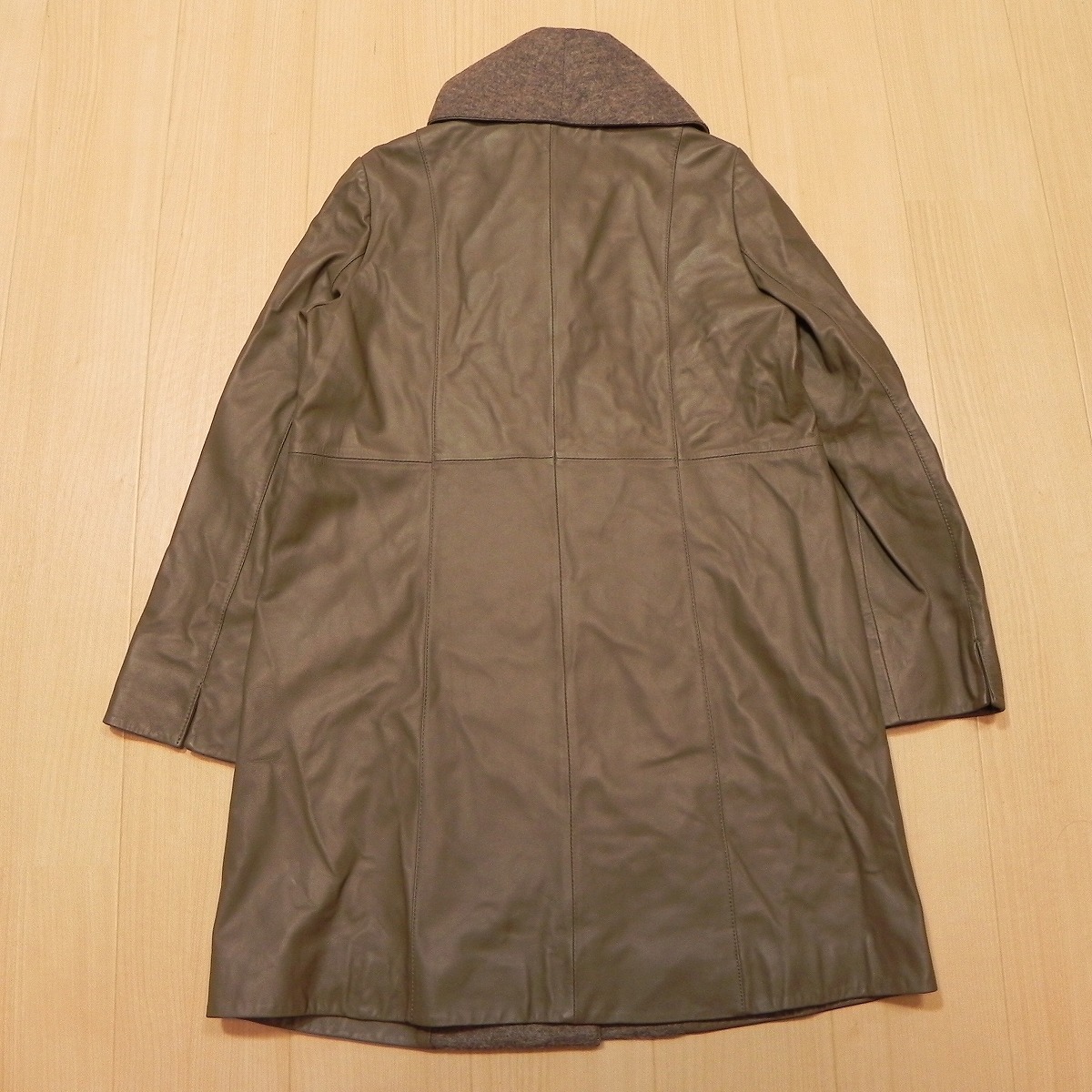 ★ Zelal MOTOMACHI 元町ゼラール ラムレザー コート 11AR レディース グレー系 中古 古着 ★h_画像2