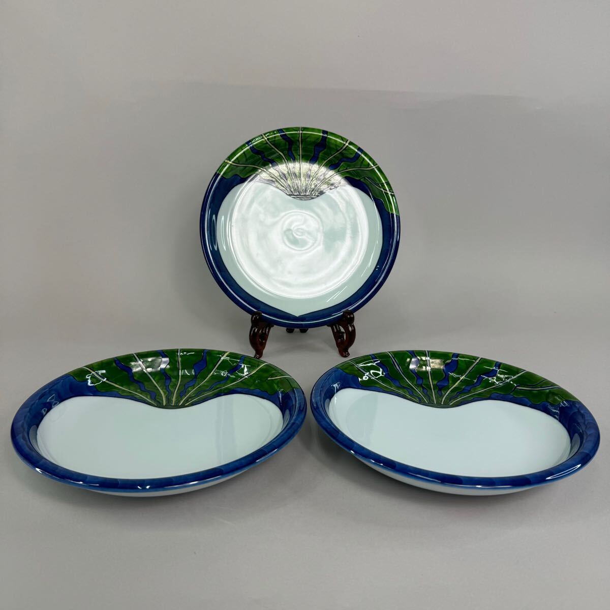 有田焼 源右衛門 染錦蕪絵 大皿 3客セット 21.5cm
