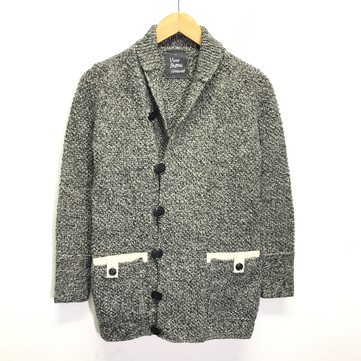 人気のデザイナーズ系◎【Violet buffalo Wallows】カーディガン ニット セーター ショールカラー モード キレイめ 秋冬 グレー /Y20778ii