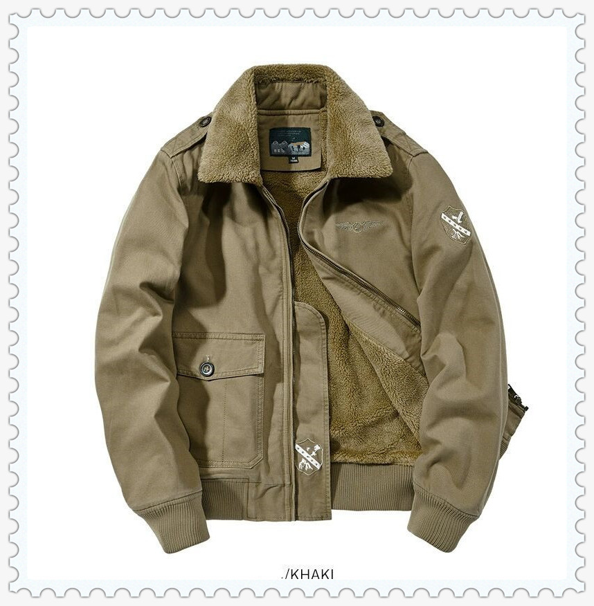 JK- AL1989/カーキ色 (表記M) 春秋冬vikingar 防風(fēng) 防寒新品★ vikingar メンズ 里起毛 高品質(zhì) 贅沢 軽量厚手刺繍 防寒 ma-1 アウター