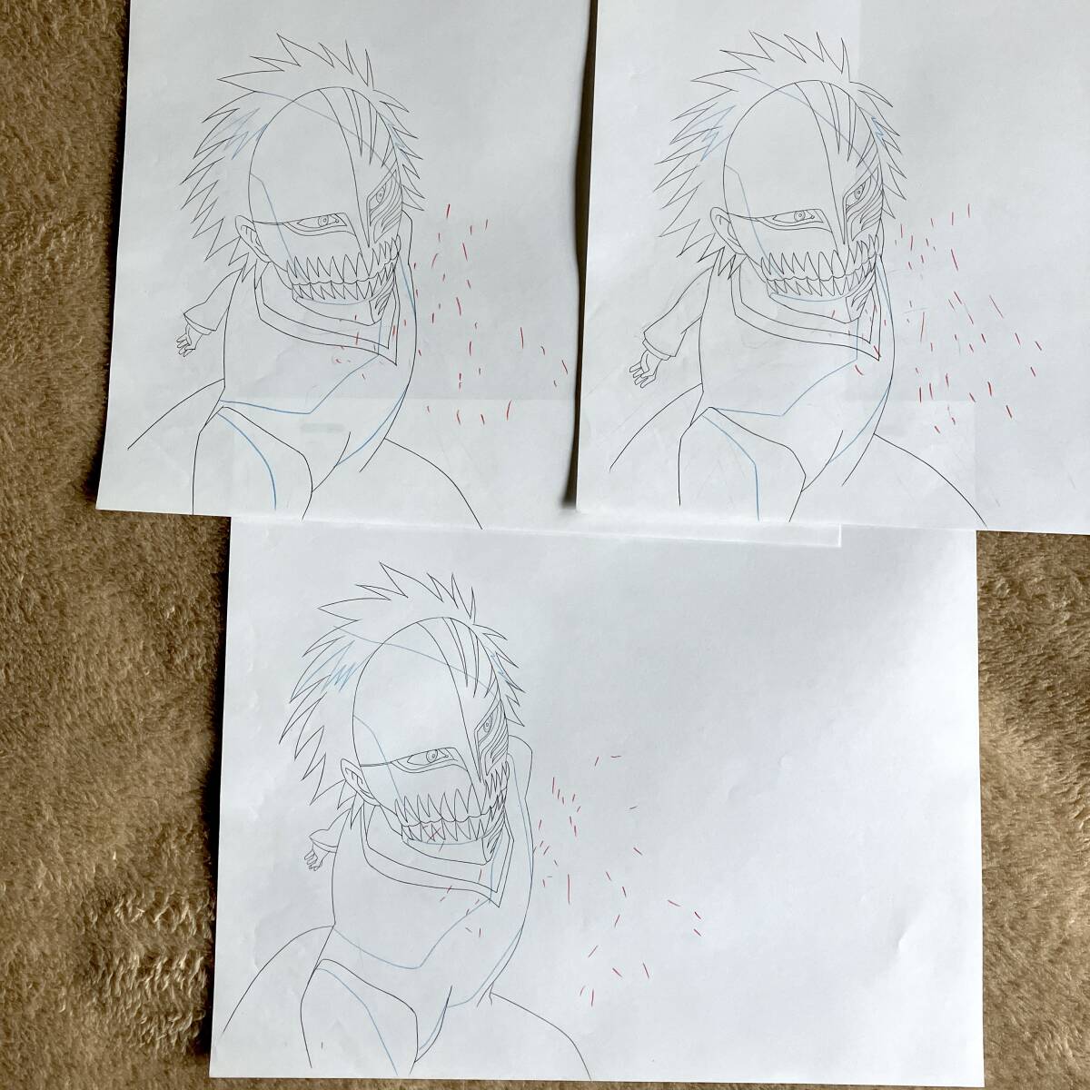 ブリーチ 直筆 原画 一護/アニメ セル画 Anime Genga Cel ブリーチ 直筆 原画 17枚セット 一護/セル画 Cel Genga/アニメ