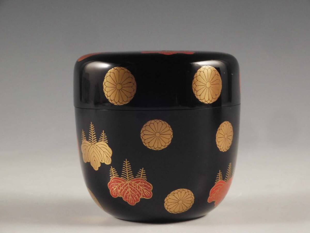 茶道具 棗 菊桐金蒔絵木製