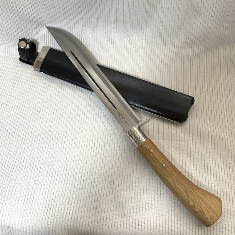 兼常作 関兼常 剣鉈 マタギ 木鞘 革巻 狩猟刀 KANETSUNE 両刀 兼常作 関兼常 剣鉈 マタギ 木鞘 革巻 狩猟刀 KANETSUNE 両刀