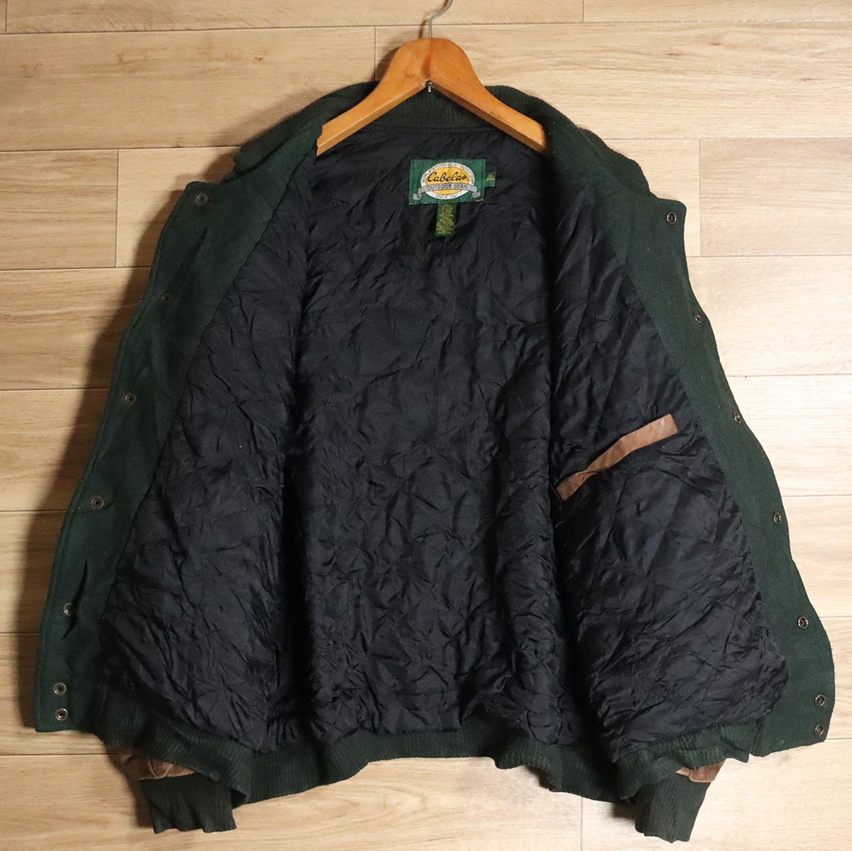 I9S/S7.1-4 Cabela's カベラス 袖革ウールスタジャン 本革 バー I9S/S7.1-4 Cabela's カベラス 袖革ウールスタジャン 本革 バー
