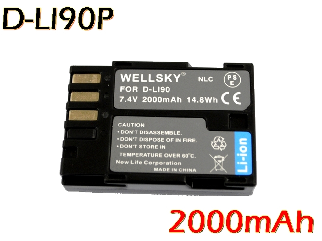 D-Li90 D-Li90P 互換バッテリー 純正充電器で充電可能 殘量表示可能 純正品と同じよう使用可能 PENTAX ペンタックス 645D 645Z K-01 