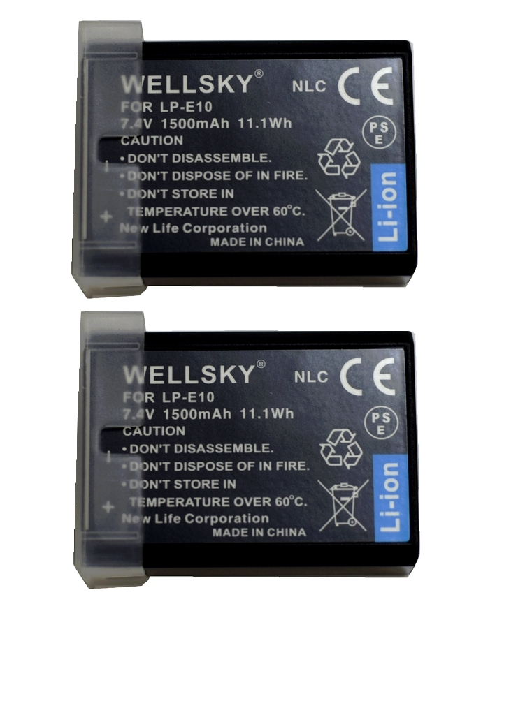 LP-E10 [新品] 2個(gè) 互換バッテリー 1500mAh 純正品と同じよう使用可能 殘量表示可能 Canon 一眼レフカメラ イオス EOS Kiss X70 Kiss X80