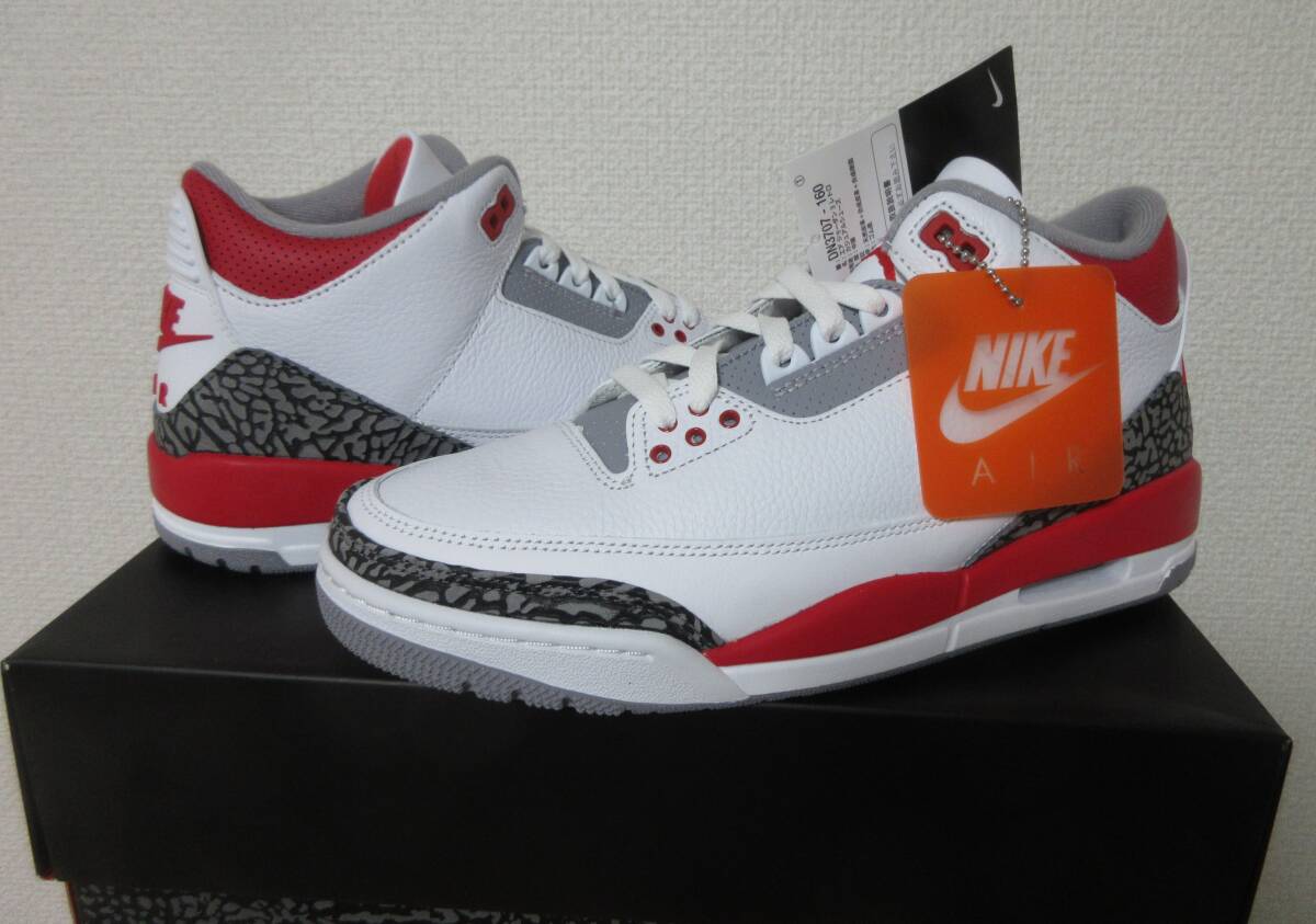 国内正規品　NIKE AIR JORDAN 3 RETRO Fire Red 26.5cm ナイキ エアジョーダン3 ファイアーレッド DN3707-160 AJ3 CEMENT セメント OG