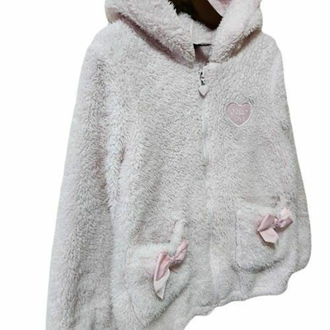  Kids 120 size outer jumper with a hood boa girl pink 