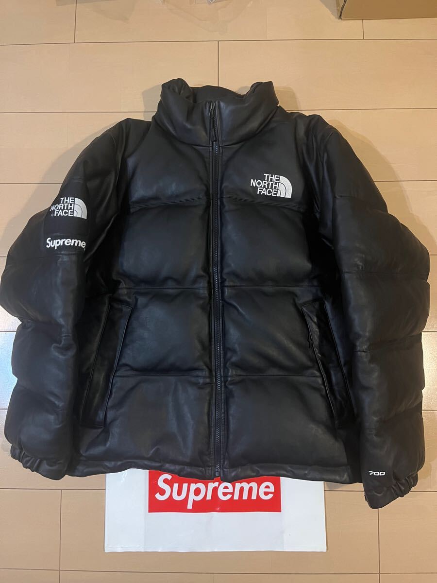 17AW Supreme The North Face Leather Nuptse Jacket Black 17AW Supreme The North Face Leather Nuptse Jacket Black