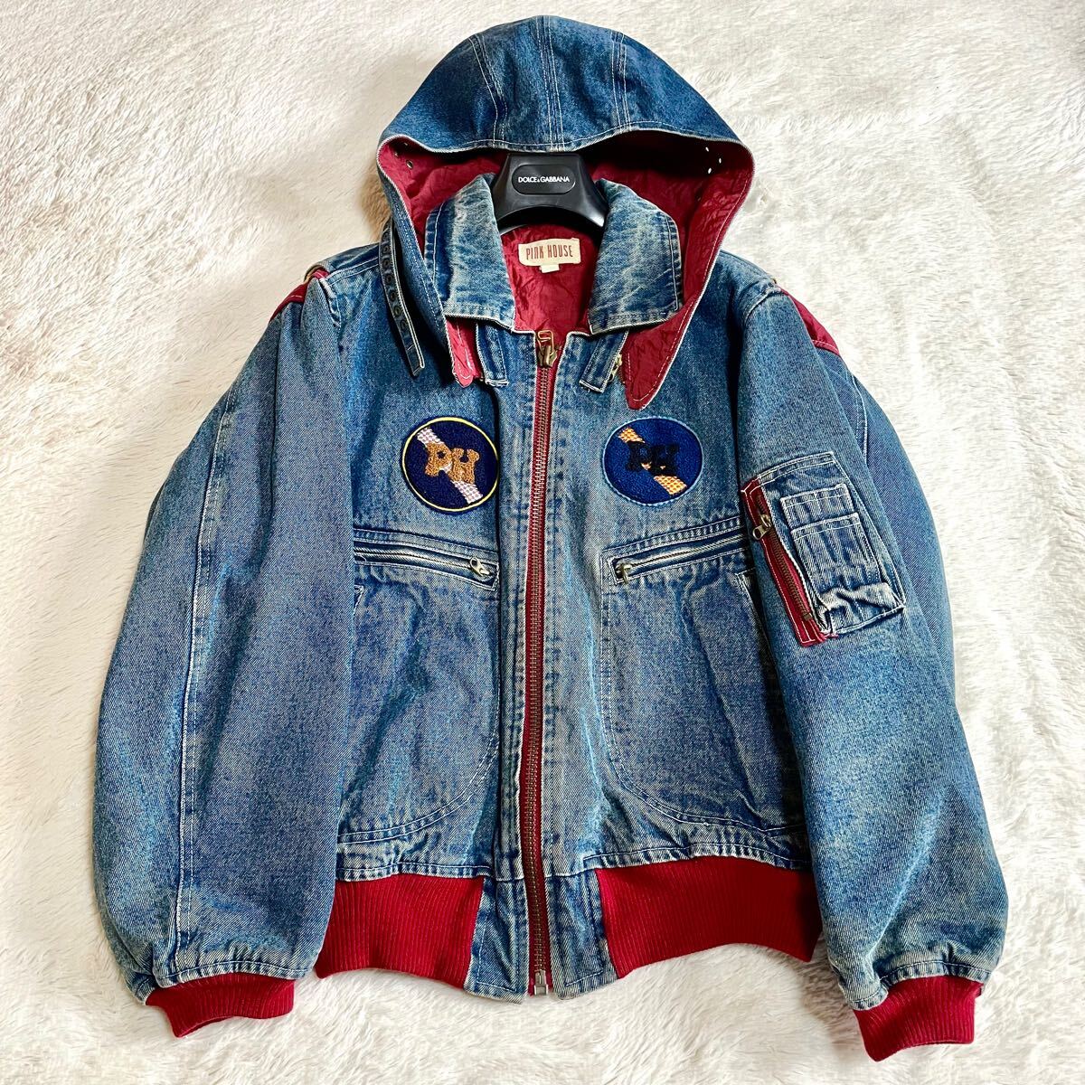 PINKHOUSE ピンクハウス フード ワッペン デニムジャケット G PINKHOUSE ピンクハウス フード ワッペン デニムジャケット G