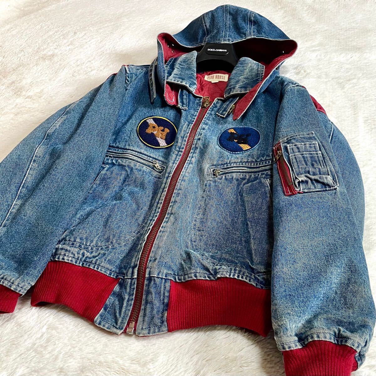 PINKHOUSE ピンクハウス フード ワッペン デニムジャケット G PINKHOUSE ピンクハウス フード ワッペン デニムジャケット G