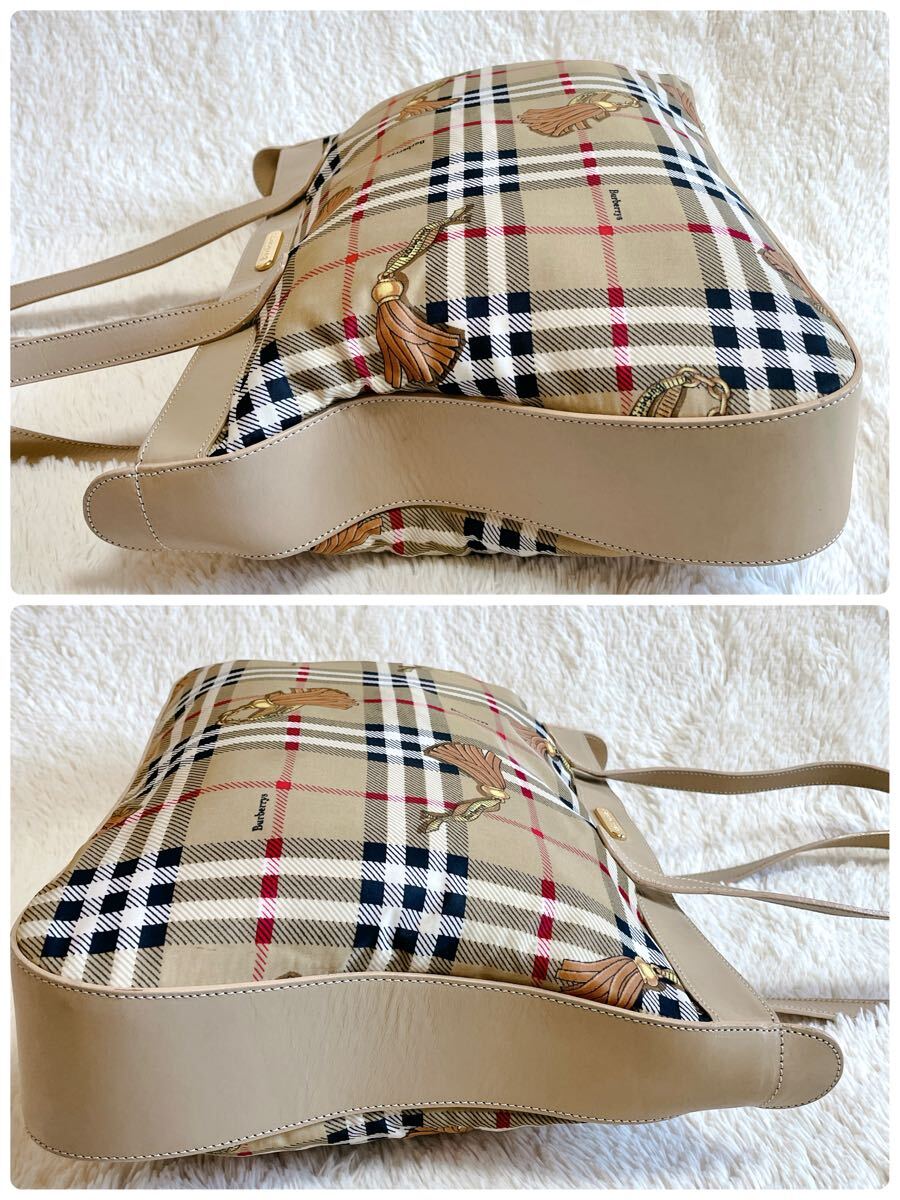 激レア 美品 BURBERRY タッセル柄 ノバチェック 肩がけ トート 激レア 美品 BURBERRY タッセル柄 ノバチェック 肩がけ トート