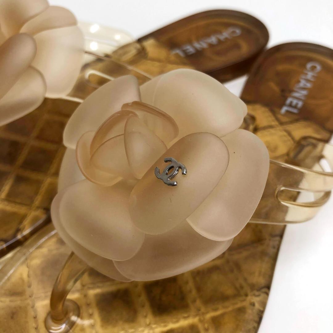 美品 CHANEL カメリア ココマーク ラバーサンダル サイズ39 美品 CHANEL カメリア ココマーク ラバーサンダル サイズ39
