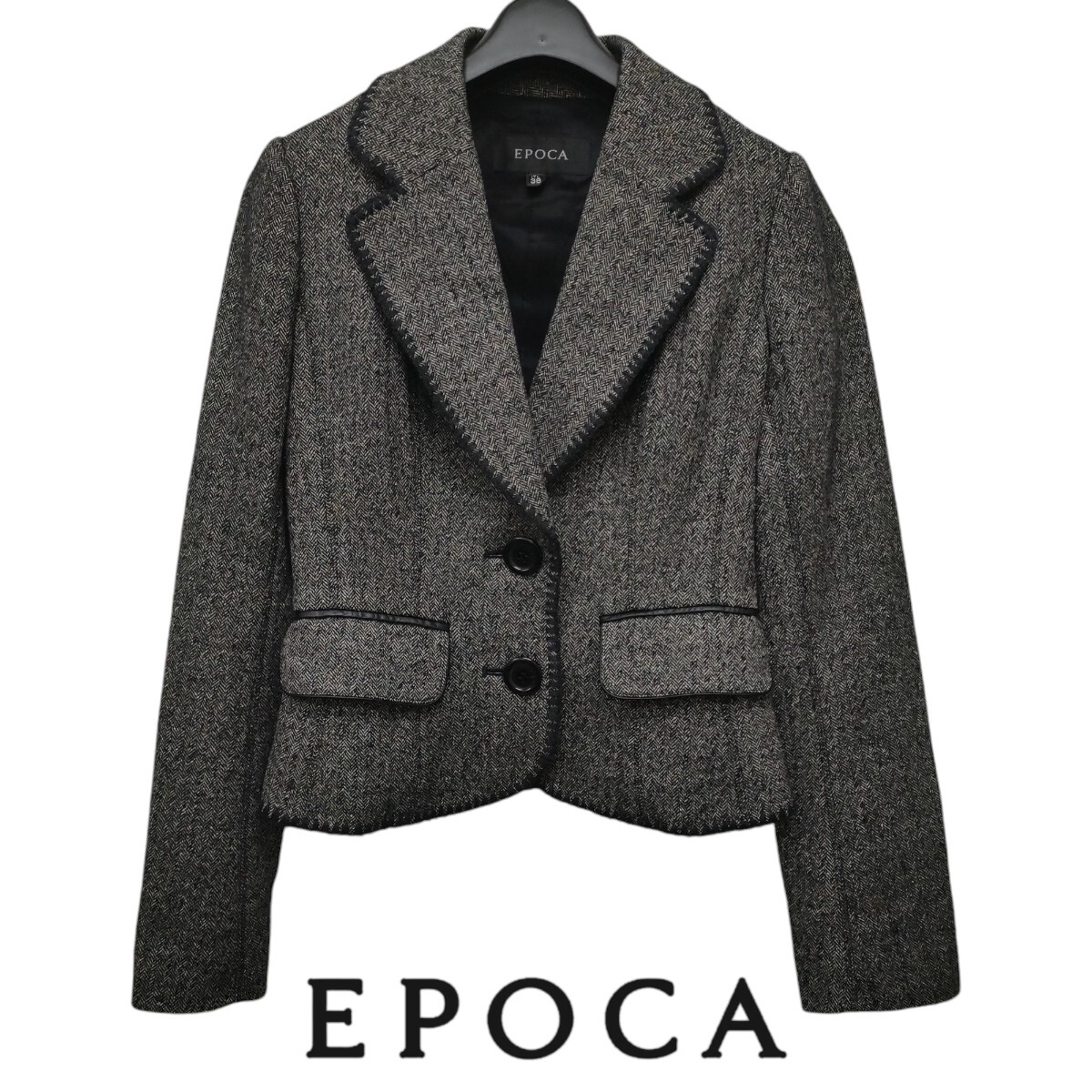 EPOCA /エポカ レディース テーラードジャケット ウール混ジャケット 38サイズ グレー系 ヘリンボーン 秋冬服 I-4856