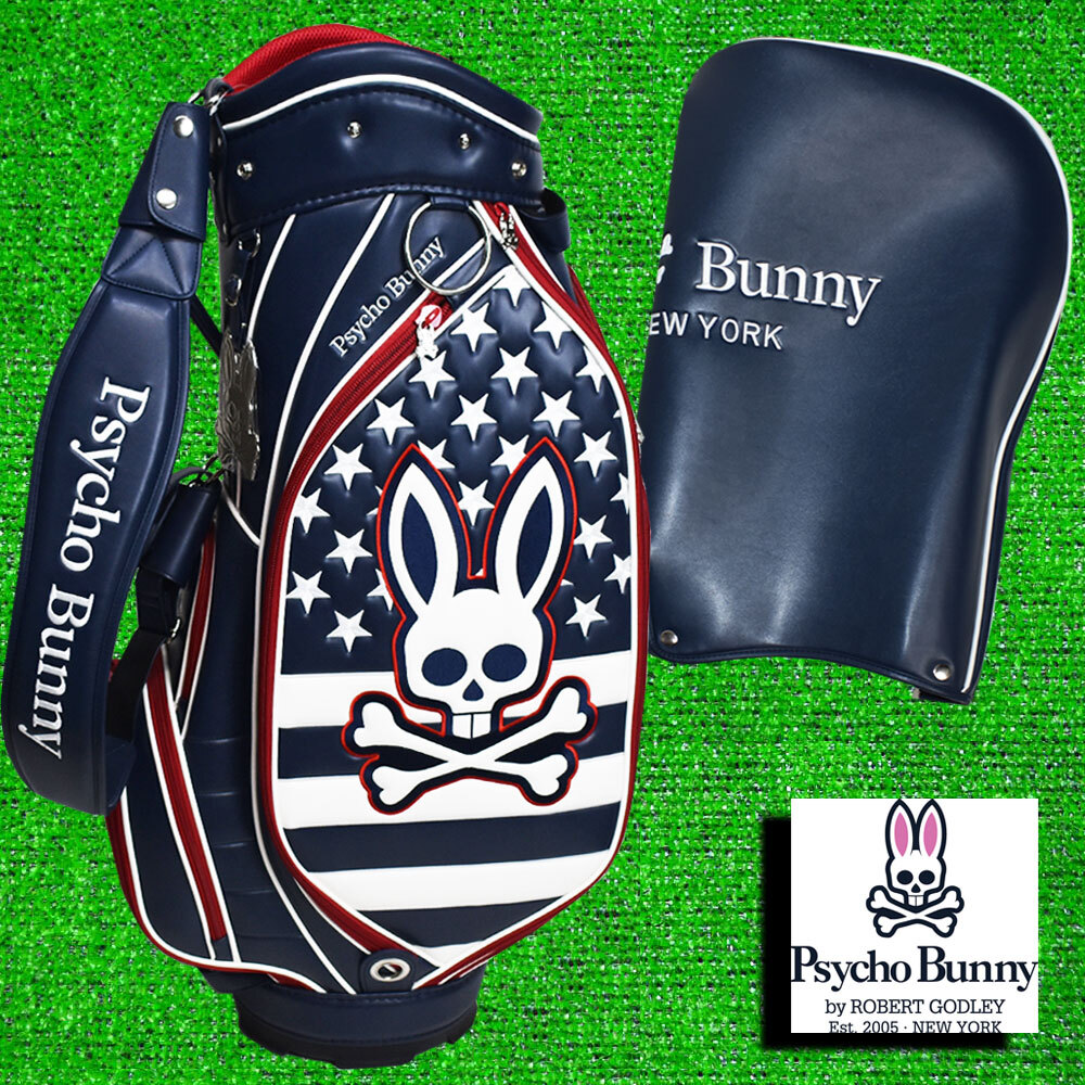 Psycho Bunny サイコバニー ゴルフ キャディバッグ９型【ネイビー】新品！