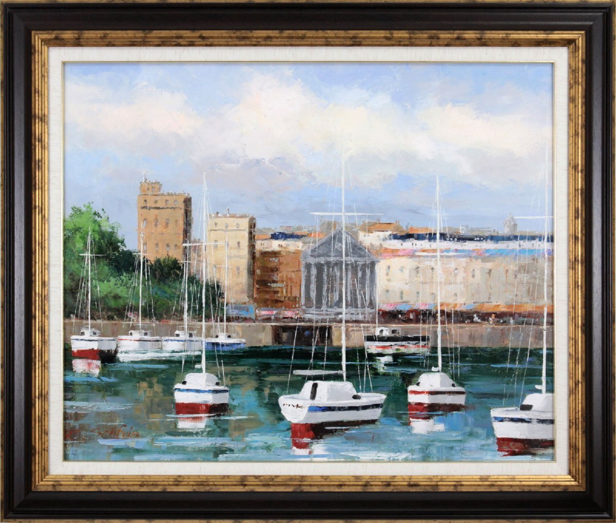 ラルフ・シェッフリン 「港」 油絵・油彩画 絵画 ラルフ・シェッフリン 「港」 油絵・油彩画 絵画 - 北海道画廊