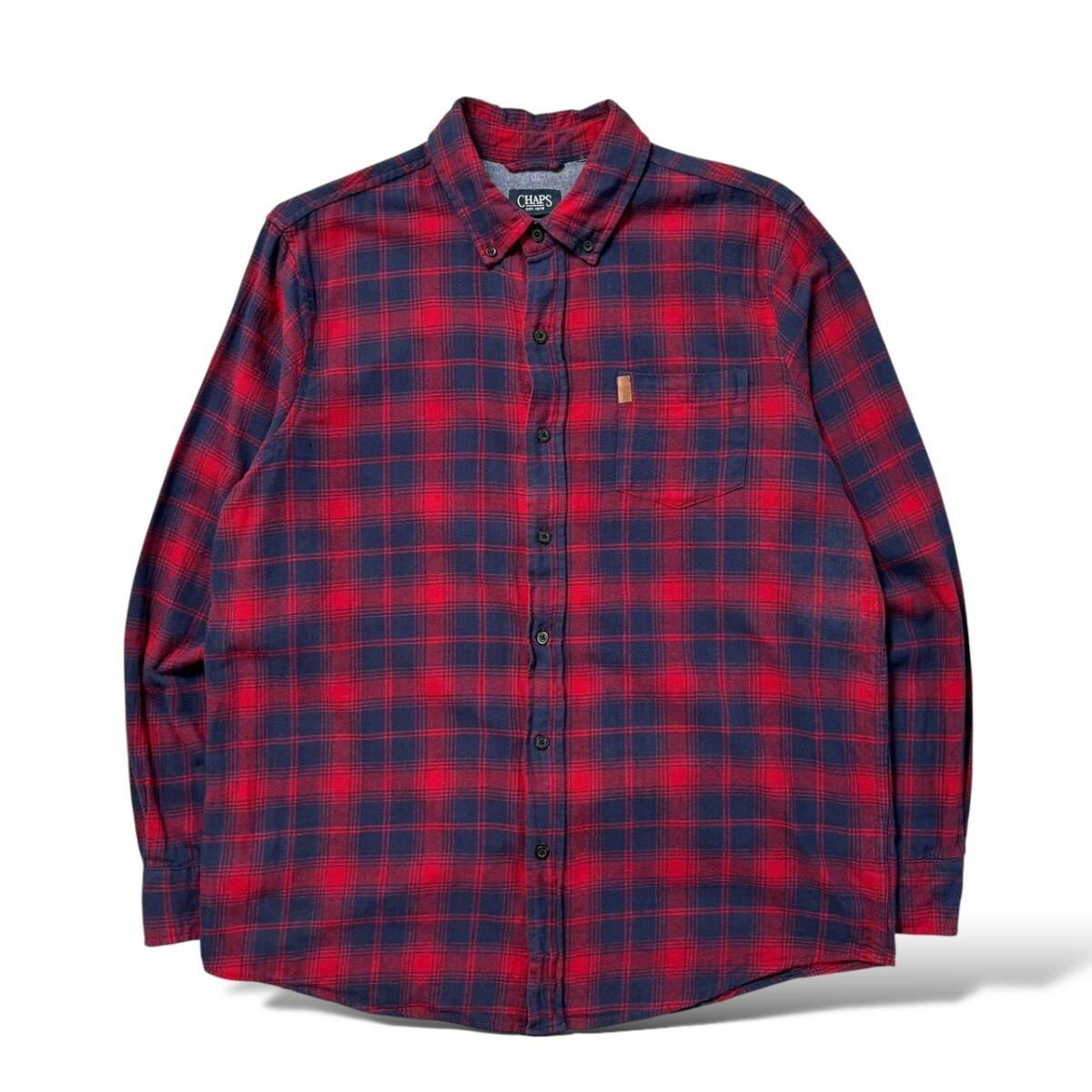 L USA古着 CHAPS アメカジ ネルシャツ オンブレチェック L USA古着 CHAPS アメカジ ネルシャツ オンブレチェック