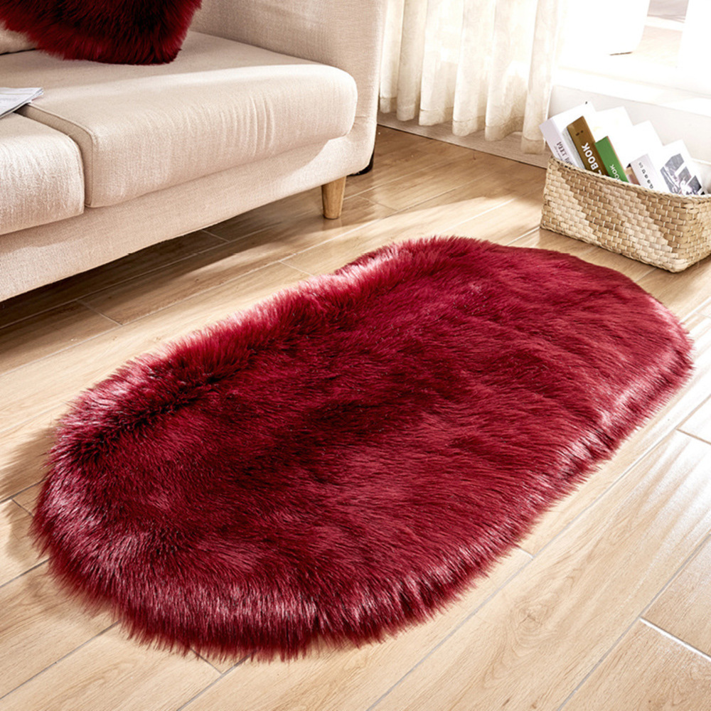 ☆ ワインレッド ☆ 80×180cm ☆ フロアマット pkyh100180 ラグマット 北欧 シャギーラグ 洗える ラグ マット ファーマット フロアマット