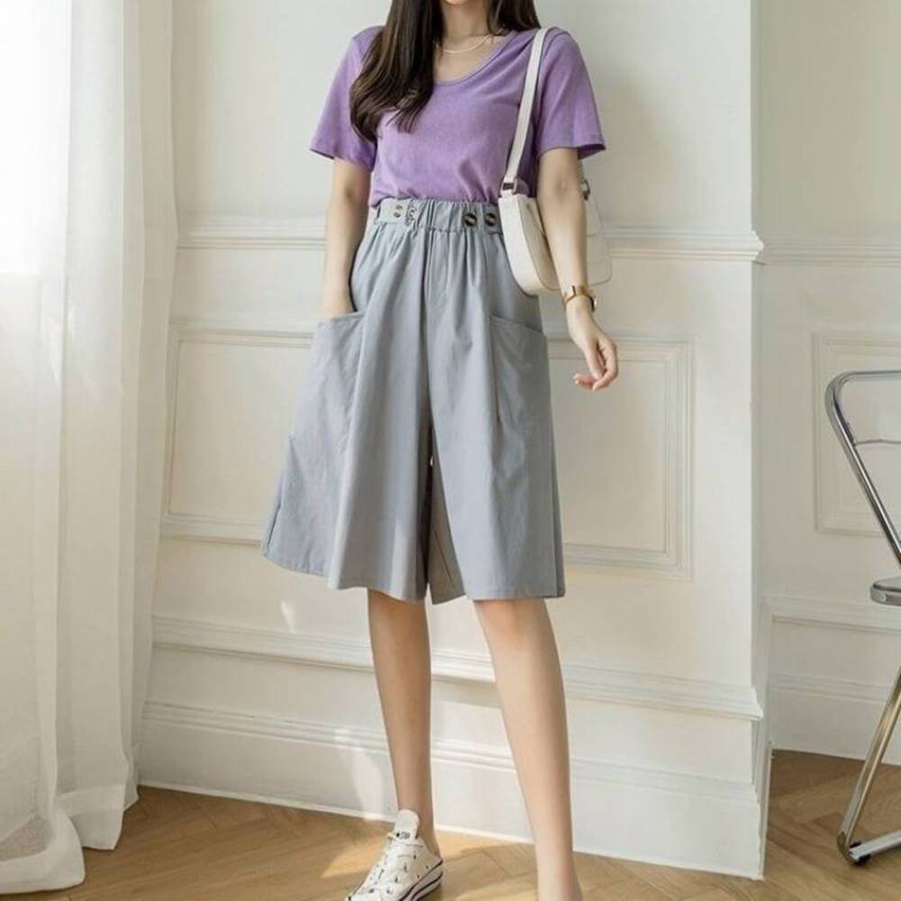 ☆ ブルー ☆ XL ☆ キュロットパンツ 春夏 pk0619 キュロットパンツ 夏 レディース スカーチョ 短め キュロットスカート Aライン パンツ