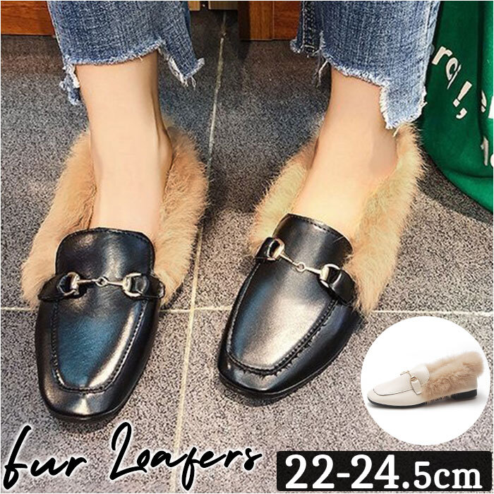 * черный * 37(23.0cm) * нежный с мехом Loafer туфли без застежки Loafer с мехом женский туфли-лодочки мех обувь обувь 