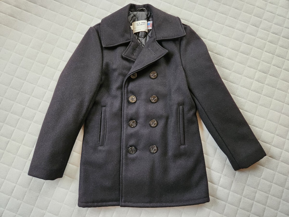 SCHOTT ピーコート 38 ウール ブラック Schott◇ピーコート/38/ウール/BLK