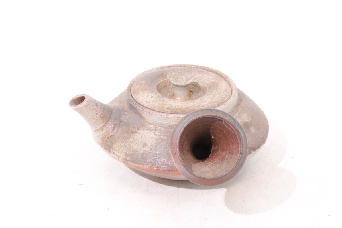 希少作品　村田益規　備前　窯変　横手急須　/　常滑焼　名工　備前焼　急須　細工物　手造　手捻り　.4143
