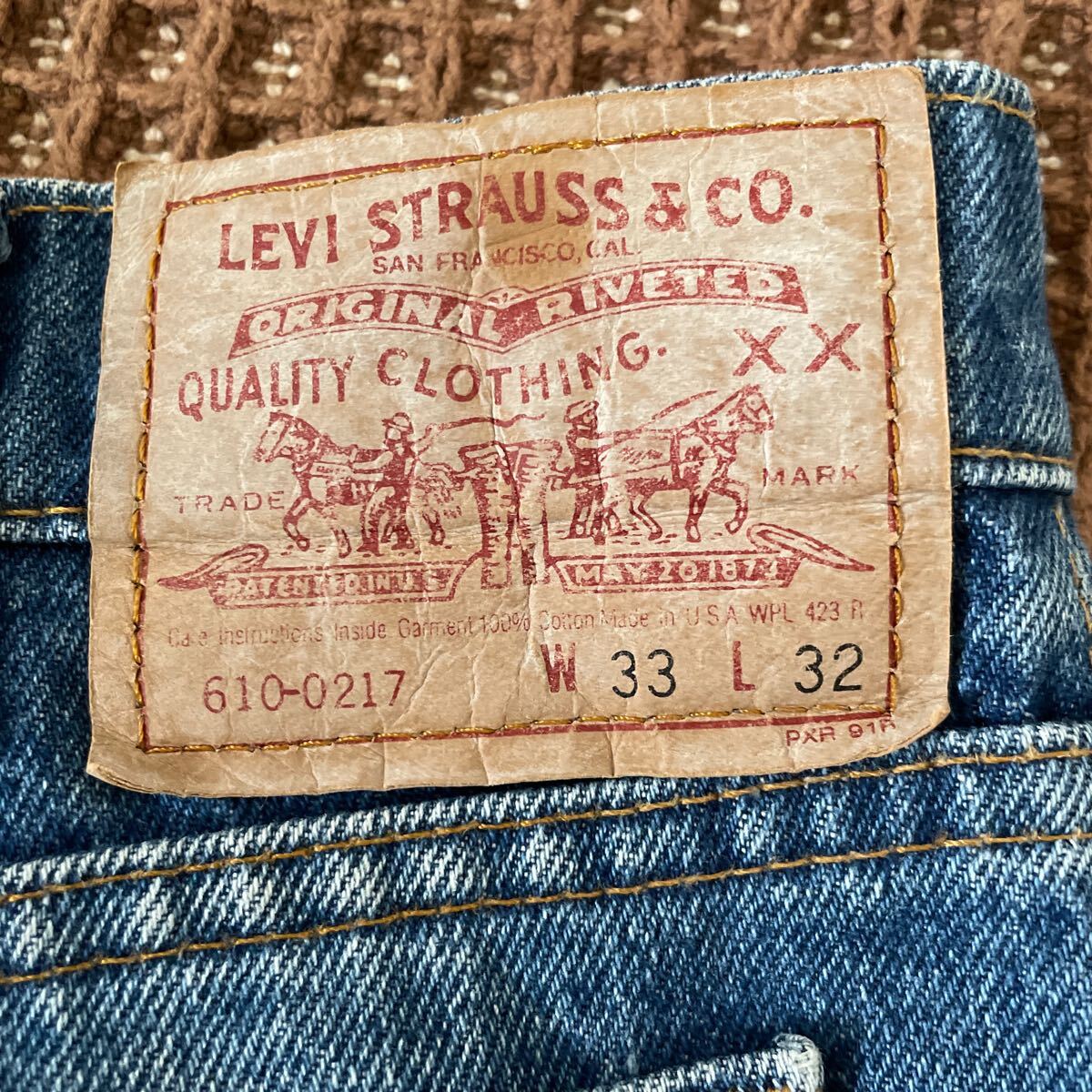 90s первый период Levi's 610-0217 w33 Vintage джинсы USA производства 