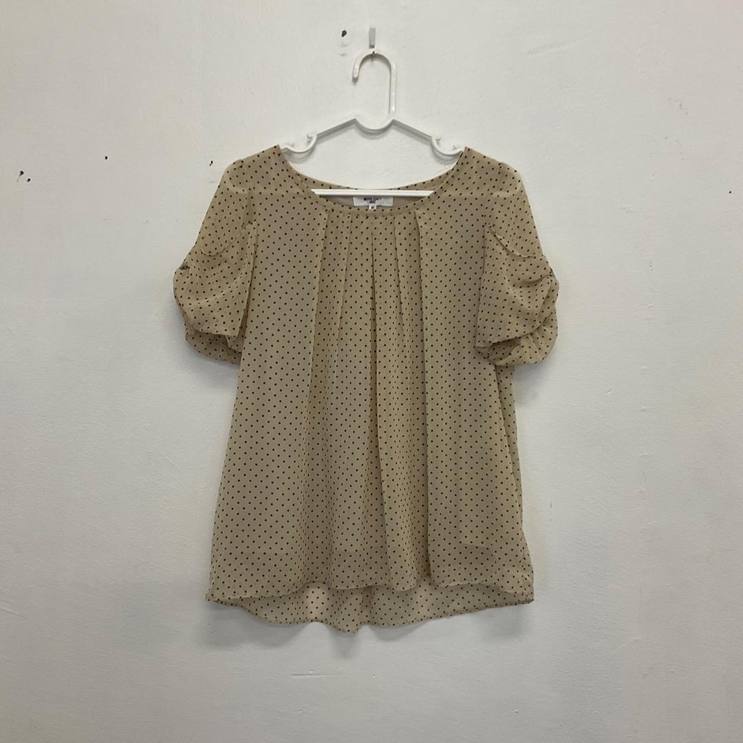 NATURAL BEAUTY BASIC 　M ドット柄半袖ブラウス　C1548