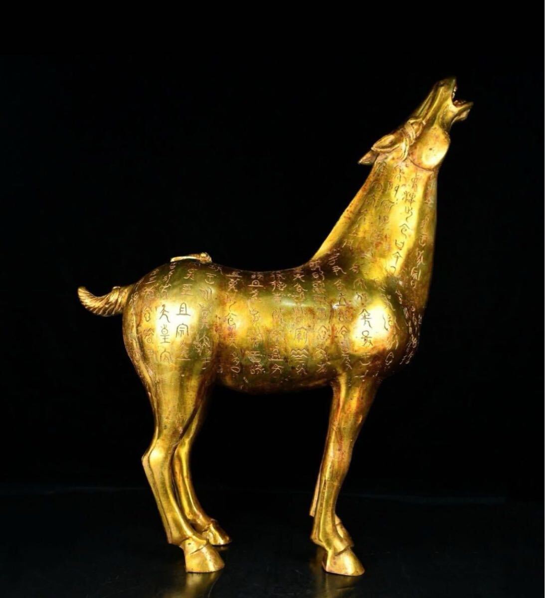 古銅 漢詩青銅製獅子彫刻 中国古玩 古美術 珍品・逸品中国古美術獅子 獣 青銅置物アンティーク