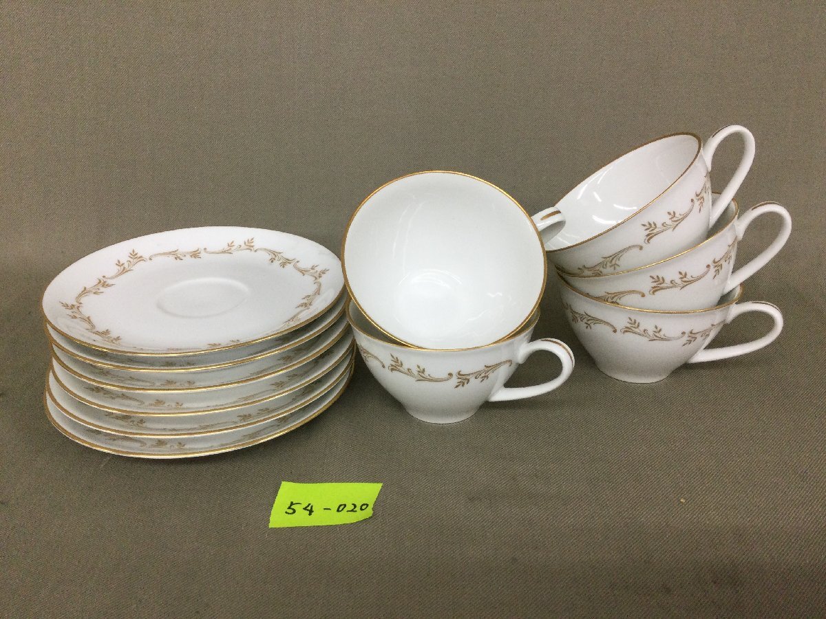 ★５４―０２０★ティーカップ　大倉陶園 カップ＆ソーサー 5客セット (ソーサー6枚) アンティーク ビンテージ 茶器 ブランド食器[80]