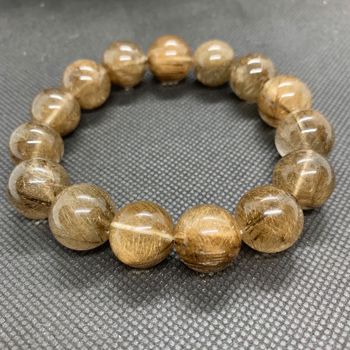  rare Golden silver rutile quartz 16mm bracele natural stone crystal 