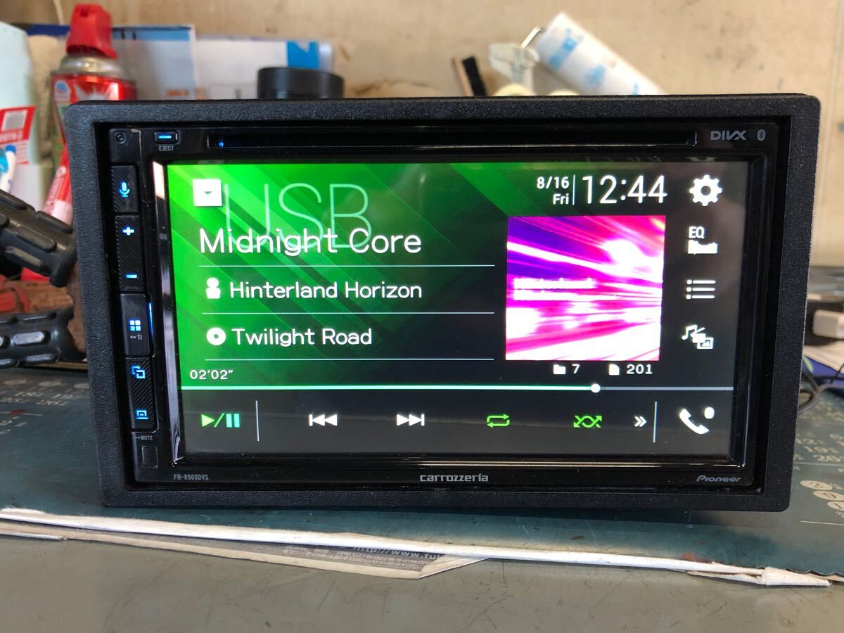 パイオニア　 carrozzeria カロッツェリア　オーディオユニット　モニター　FH-8500DVS 簡単な CD再生確認済　リモコン欠品　マイク付属
